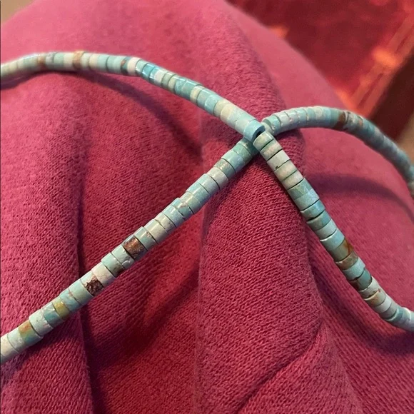 Silver and Turquoise nugget Necklace - Picture 2 of 4